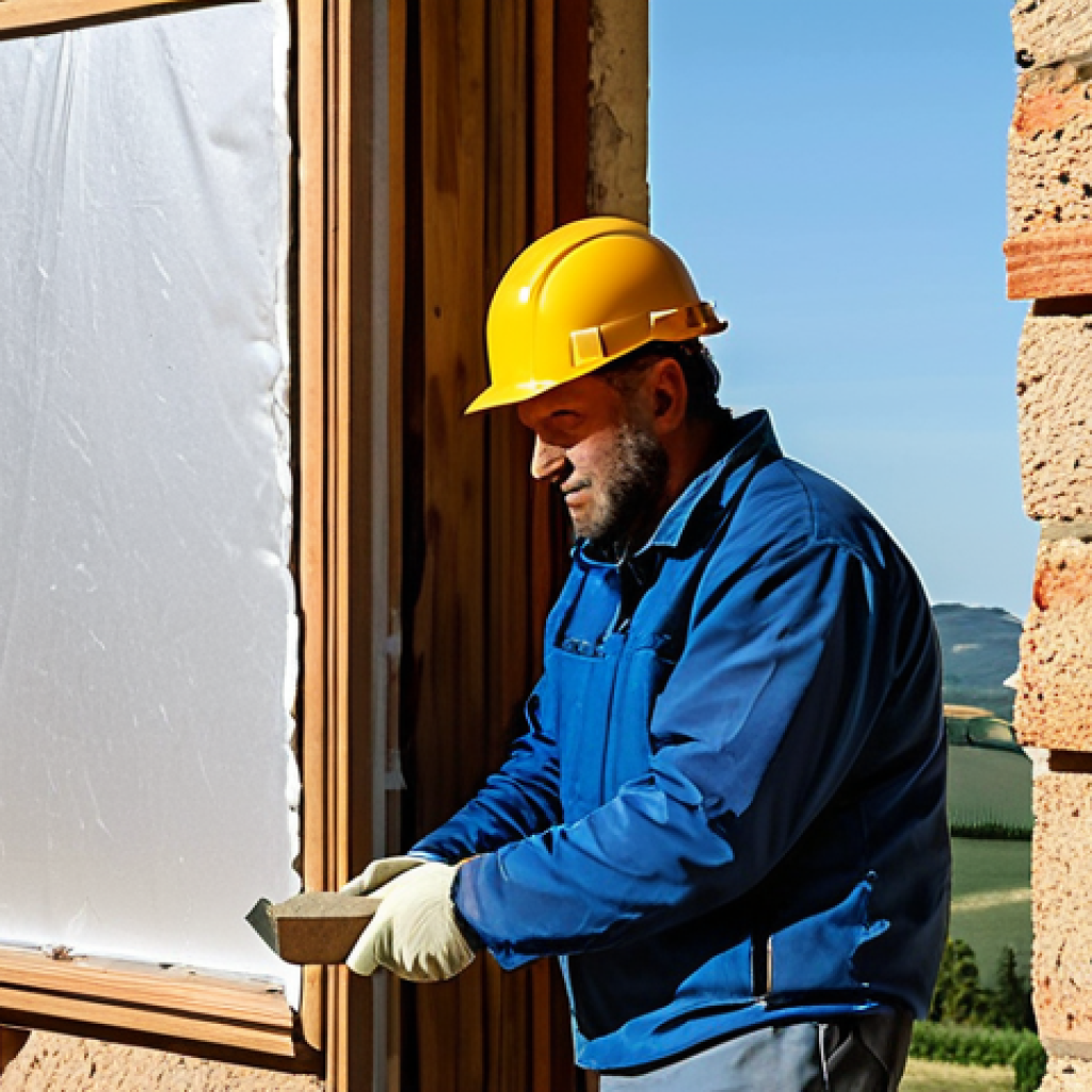 에너지 효율화 기술의 지역별 사례 - Home Insulation**

"A fully clothed construction worker installing insulation panels on the exterior...