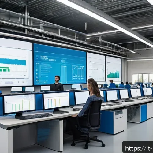 에너지관리 자격증 실무 활용 사례 - A modern Italian manufacturing plant interior, showing diverse employees in casual business attire a...