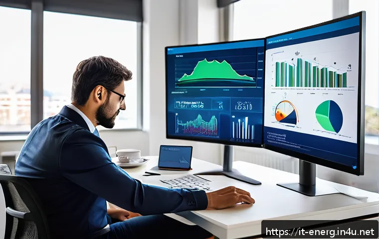 에너지관리 자격증 취득 후기 - A professional Italian energy manager in a modern office setting, studying detailed energy regulatio...